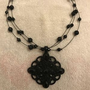 Lia Sophia black medallion necklace